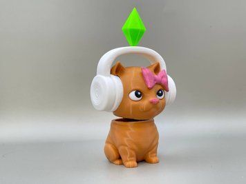 Трендовый котик в наушниках из игры The Sims &ndash; подвижная 3D игрушка CATSIMS-001 фото