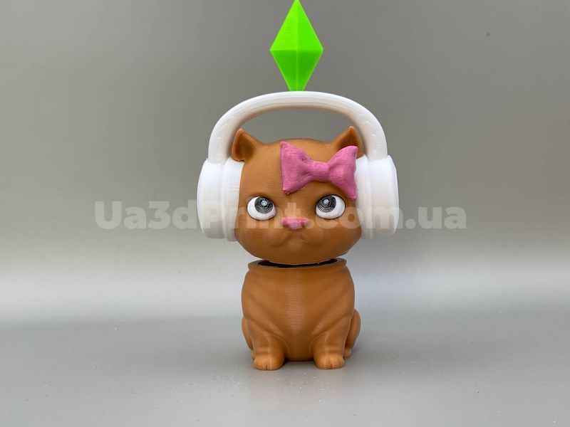 Трендовий котик у навушниках з гри The Sims &ndash; рухома іграшка 3D CATSIMS-001 фото