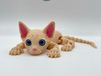 Подвижная игрушка &laquo;Котик Сфинкс&raquo; бежевый &ndash; Новая версия, глаза Синие CATNEW-001 фото