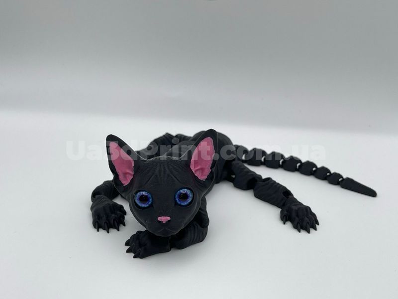 Подвижная игрушка &laquo;Котик Сфинкс&raquo; Черный &ndash; Новая версия, глаза Зеленые CATNEW-003 фото