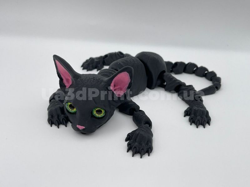Подвижная игрушка &laquo;Котик Сфинкс&raquo; Черный &ndash; Новая версия, глаза Зеленые CATNEW-003 фото
